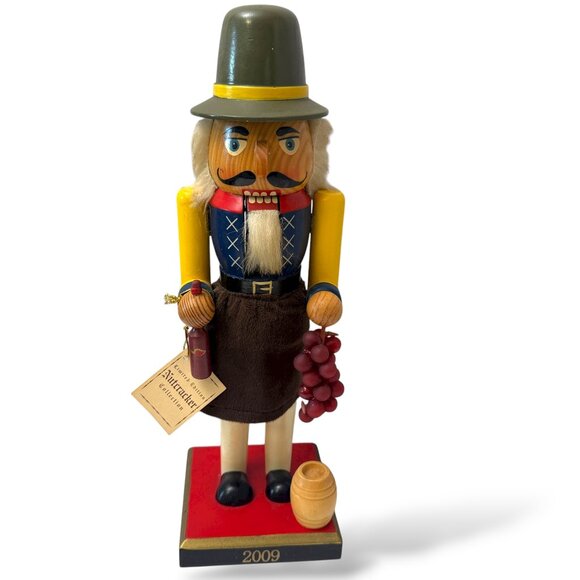 Large Holiday Nutcracker Holding Grapes and Bottle Target Limited Edition 2009 - Picture 1 of 15